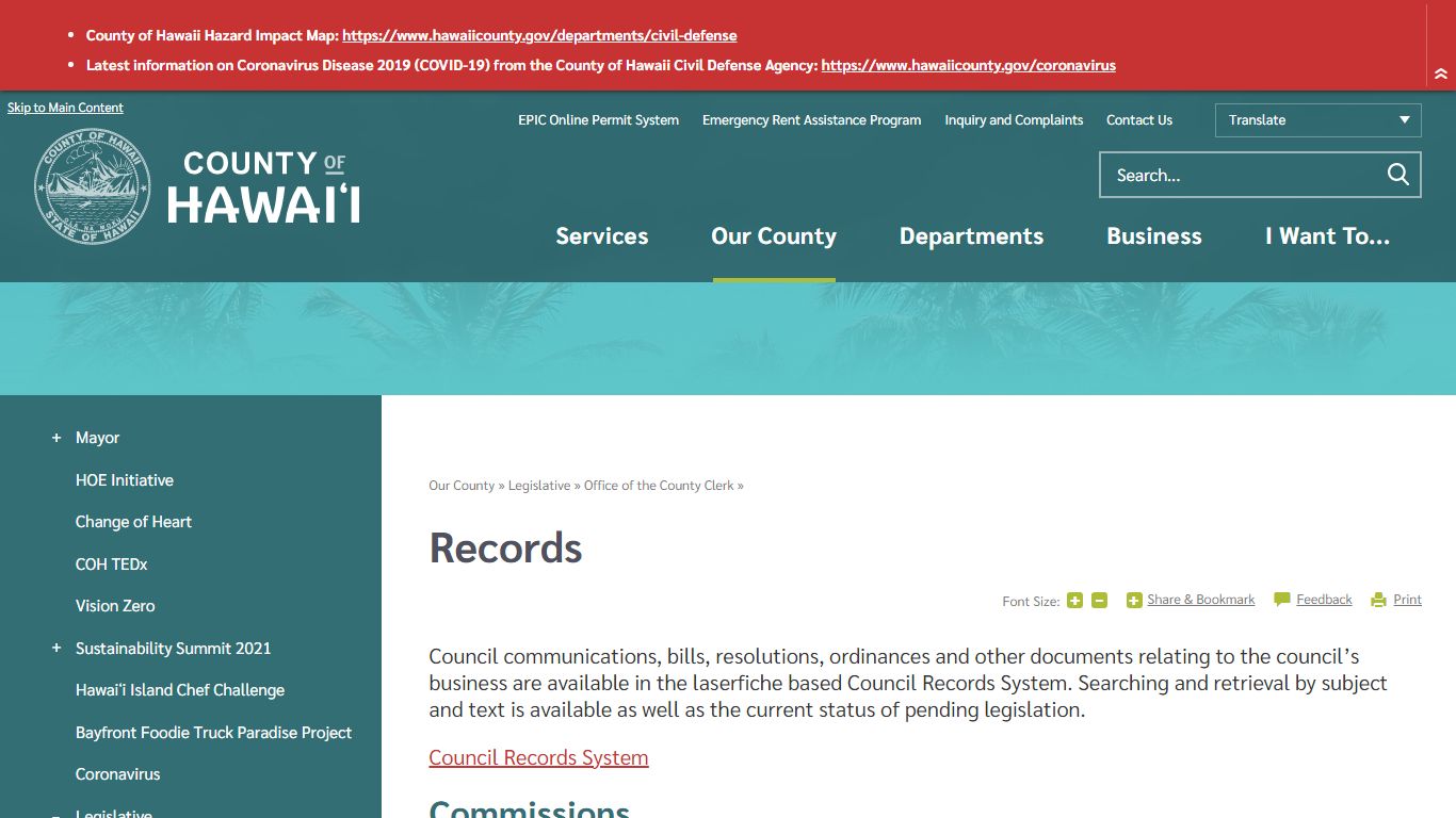 Records | Hawaii County, HI